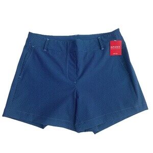 Spanx Sunshine Shorts 4" Women's Medium Geo Scape Pull-On Blue UPF 50+ New